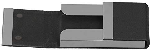 OKAT Visitenkartenetui, Visitenkartenetui aus hochwertigem Aluminium und PU-Leder Ausgezeichnete Qualität und Haltbarkeit für Meetings auf Reisen(Schwarz, 400#)