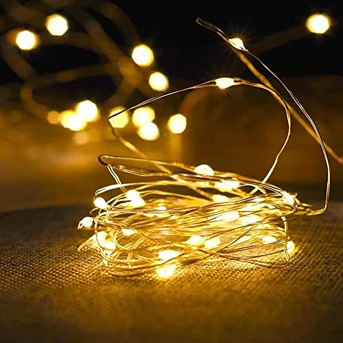 FREMON Lichterkette, 8 Beleuchtungsmodi Weihnachtsbeleuchtung, Warmweiß LED lichterkette innen und Außen, Memoryfunktion Fairy Lights mit Weihnachtsdeko, Baum, Party Deko(1Stück/5M Warm Gelb)