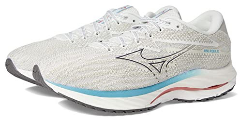 Mizuno Wave Rider 27, Zapatillas para Correr Hombre, Blancanieves Granito Gris, 45 EU