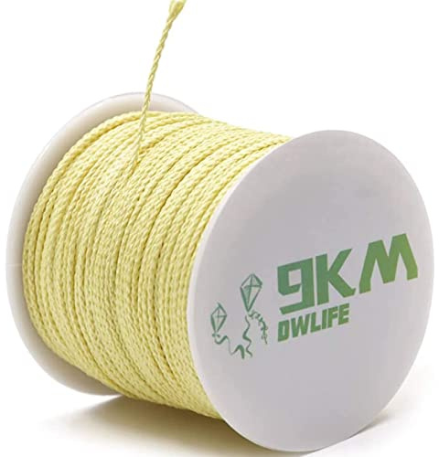 9KM DWLIFE Braided Kevlar Cord, 2000lb 4mm 50Ft, High Tensile Strength, Abrasion, Flame Retardant, Kite String, Fishing Line, Model Rocket Shock, Hammock Tarp Ridgeline, Tactical Survival Paracord