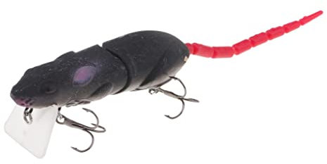 pistro Lebensechte 3D-Augen-Mäuse-Ratten-Köder mit mehreren Gelenken, Kunstköder, Barsch, Angelköder, Top-Wasser-Tackle-Haken – 01