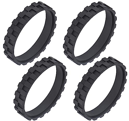 4-teilige Reifen für iRobot Roomba Räder, rutschfeste Radreifen Ersatz, einfache Montage Radreifen kompatibel mit iRobot Roomba 500, 600, 700, 800, 900, e und i Serie Modelle