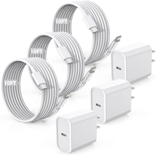 Fast Charger for iPhone 17/16/15 Charger,10FT Extra Long Fast Charging 3Pack Block USB-C to USB C Fast Charging Cable Cord for iPhone Air/17 Pro Max/iPhone 16 Pro/16 Plus/15 Pro Max,iPad Pro/Air/Mini