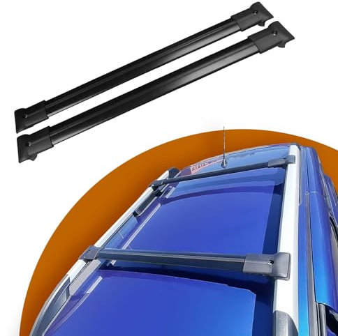 Cross Auto Accessories-Auto Dachträger Kompatibel Mit Vw T5 Caravelle 2003-2015 Aluminium Querträgern İn 2 Pcs Schwarz