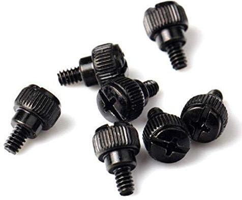 Schrauben, Mehrzweckschraube, Daumenschraube, Rändelschraube 50pcs schwarz/silber Desktop-Gehäuse Daumenschraube Schraube 6#-32 * 5 qualifizierte PC (Color : Black) (Color : Silver)