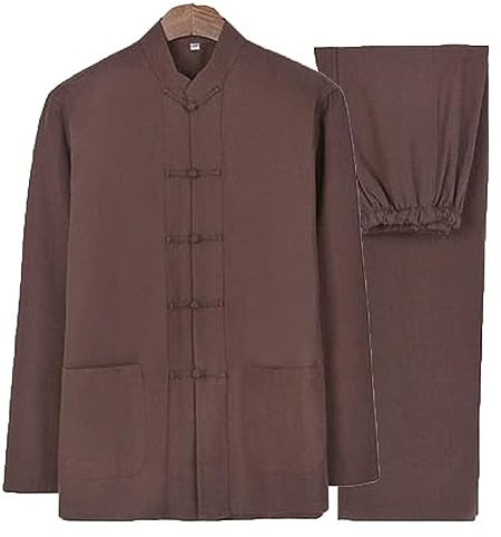 Chinesischer Kung-Fu-Anzug, Tai-Chi-Anzug, Tang-Anzug aus reiner Baumwolle, langärmelige Jacken und Hosen, Tai-Chi-Uniform, chinesische traditionelle Kleidung, Hanfu-Jacken, Kampfsport-Anzug ( Color :