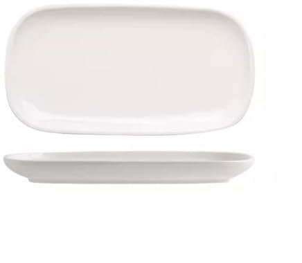 Essteller-Sets für die Küche Fischplatte Home Dining Plate Weißer rechteckiger Teller Teller Restaurant Hotelgeschirr Hochtemperaturbeständiger gedämpfter Fischteller Keramik-Flachteller-Set ( Size :