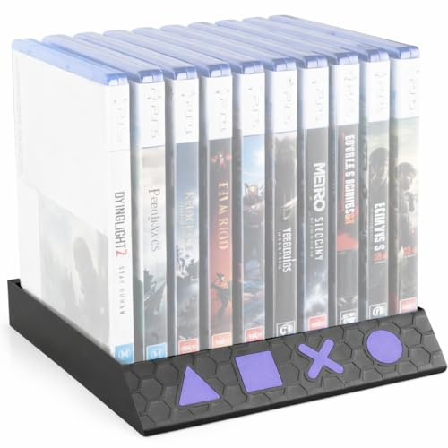Ricreo Support universel CD PS 5/PS 4 de table et de mur Jeux pour Playstation | Organisateur multifonction pour disques de jeu | Montage facile | Enregistrer de l'espace | Design élégant |