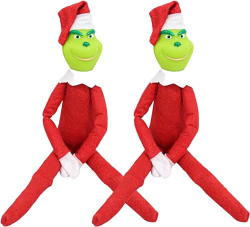 Green PlüSchtier Elf mit Weihnachtsmütze Weihnachtself Puppe Weihnachtsdeko with Red and Green füR Haus Dekoration