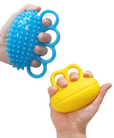 2 stycken knådande boll för händer terapi stressboll handövningsboll, fingerterapiboll – greppförstärkning, förbättrar flexibiliteten, klämning, stressreducerande bollar