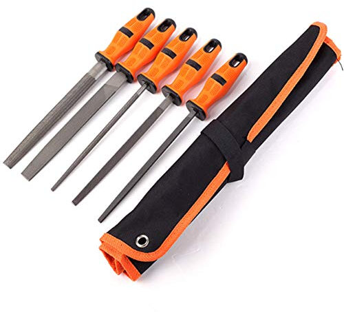 QPWYSH Holzmeißel, Feilen- und Raspeln-Set mit Rolltasche, sortiertes Holzraspel-Set, Metall-Handfeile for Holzschnitzerei, Kunsthandwerk, weiches Metall und Kunststoff, 20,3 cm