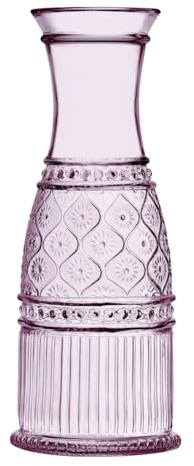 Godinger Carafe, Glass Pitcher, Wine Carafe, Water Pitcher, Barware & Drinkware Pink Carafe 35oz
