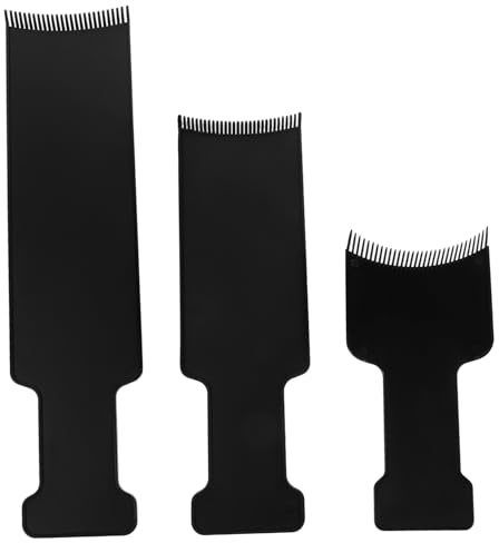NULYLU 3piezas Tinte Resaltado Paleta De Balayage Plana De Kit Para Mechas Herramientas Para Teñir El Cabello Tabla Para Mechas Peine Para Balayage Para El Hogar Salón