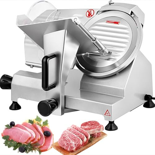 WaaYb Commercial Meat Slicer, 420W Electric Deli Food Slicer Machine, 22/25/30cm Semi-Auto Frozen Meat Slicer for Home Power Pure Copper Motor Cutting Thickness 0-12mm Blade diameter 30cm