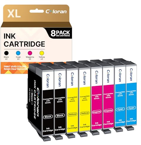 Coloran 604XL Patronen für Epson 604 Patronen kompatible für Epson XP 2205 Druckerpatronen 604XL 604 XL Multipack für XP 3200 XP 3205 XP 4205 WF 2930 XP-2200 WF 2935DWF (8er-Pack)