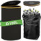 Xummi Collecteur de bouteilles consignées de 100 l, en forme de D, avec trou et couvercle, pour bouteilles en plastique, canettes, bouteilles en verre (noir, forme D, 100 l pour 30 bouteilles