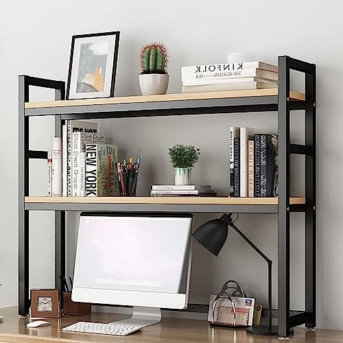 2 Capas Organizador De Escritorio - Estante Librería De Sobremesa, Estante De Exhibición De Almacenamiento Abierto, Librería Multifuncional De Sobremesa Para Ordenador, Para Oficina, Cocina(B,115X32X9