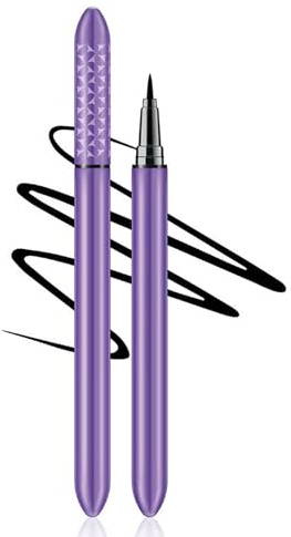 Eyeliner vattentät, svart flytande eyeliner, torksäker och långvarig kajalpenna, ögonmakeup-penna med exakt och mjuk spets, högpigmenterad och snabbtorkande formel, gåva för kvinnor