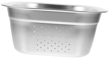 CLISPEED Bacinella in Acciaio Per Lavare Scolapasta Per Buffet Frutta Design Quadrato Efficiente Drenaggio