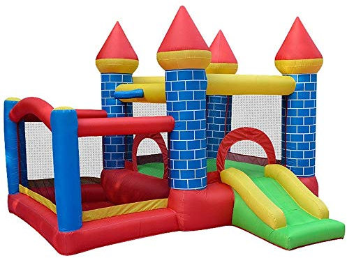 ApuaVireo&Co Bouncy Castle, Inflatable Bouncy Castle With Slide Trampoline Jumping Bed，Indoor Outdoor PVC Material 295x270x210cm