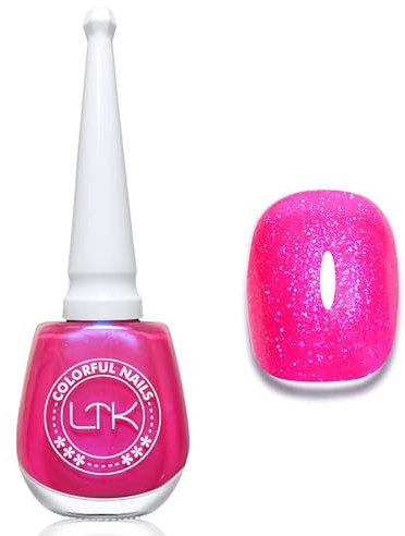 Pearl Esmalte de uñas rosa, 13 ml, secado rápido, sin lámpara UV, no tóxico, a base de agua, esmalte de uñas natural con fórmula vegana, sin esmalte de uñas UV para diseño de uñas (rojo rosa)