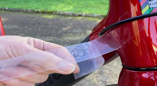 VCH 8671HS Polyurethane Bike Protection Tape - Pre-Cut 50mm x 100mm strip of Helicopter Tape - Strong Clear Protective Film - UV Resistant & Anti-Scratch