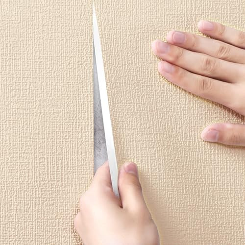 Koncey Papier Peint Thermique Rouleau Auto-adhésif Mural Revetement Panneau isolation Phonique 6 MM Épais Coussin Mural Imperméable pour Mur de Salon Cuisine Chambre(Beige,50 x 280 CM)