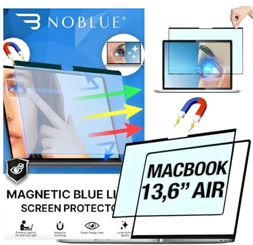 NOBLUE Blaufilter für bildschirm, magnetischer Blaulichtfilter für den Bildschirm, MacBook-Filter, für Augenschutz bei Computerarbeit, magnetische Befestigung (13,6)