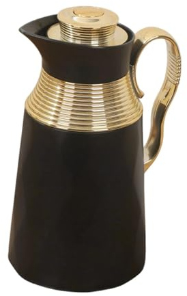 MotiveTech 1000ml Insulated Arabic Thermal Jug, Versatile And with Handle, Ideal for Camping, Tea And Coffee, Black