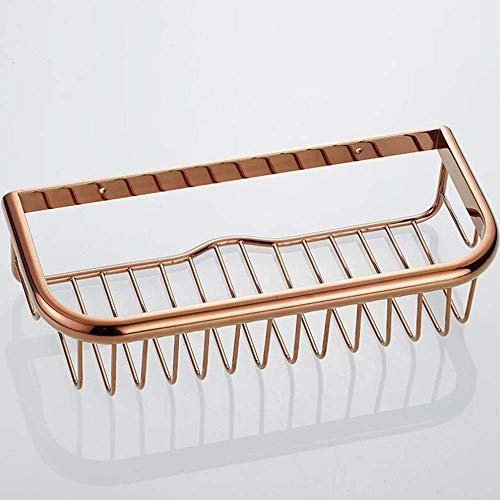 Wall-Mounted Shower Shelves | Copper Bathroom Storage Rack | Space-Saving Etagere for Bathroom Accessories | Stylish Rose Gold Design