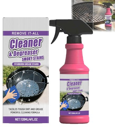 Fast-Acting Heavy-Duty Grill Degreaser Spray, BBQ Grill Cleaner for Outdoor Grills, Bbq Cleaner Spray Heavy Duty, Grill&Smoker Cleaners for Burnt Food (1pcs)