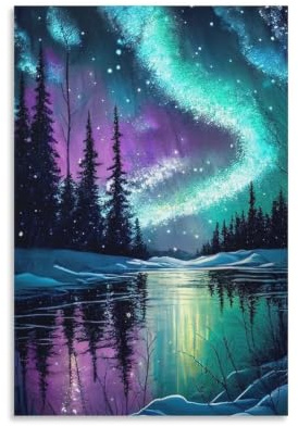 Northern Lights Night Puzzles for Adults 1000 Pieces,Impossible Hard Difficult Challenging Aesthetic Jigsaw Puzzles, Art Animal Puzzle 38x52cm
