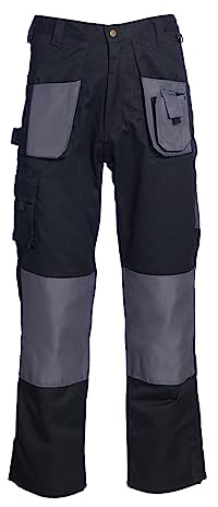 Blackrock Men's Workman Trouser, Black and Grey, 32 Regular Leg