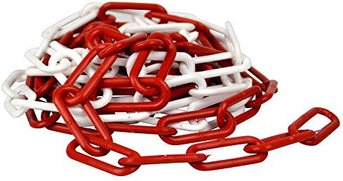 GERMANIA Absperrkette 5m rot/weiß aus Kunststoff Absperrung für den Außenbereich