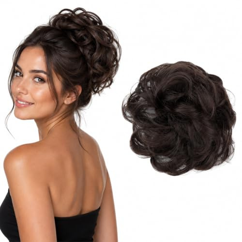 CAISHA Hårstycke Hårelastiskt Updos Brudfrisyrer Voluminös Lockigt Bulle Brun G5A