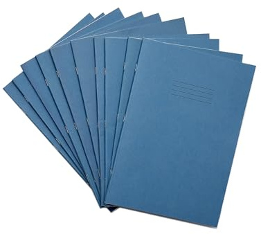 Rhino A4 Exercise Books, 80-Page / 5mm Squared Paper Notebook, 10-Pack, Office & School Stationery Supplies, Light Blue