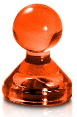 20 x Kegelmagnet/Kegel Pinnwand Magnet Neodym, Acryl - Ø 15 x 20mm - in 7 Farben - Haftkraft: 700g (bis zu 20 Blatt Papier DIN A4) - für Pinnwand, Kühlschrank, Whiteboard, Farbe:orange