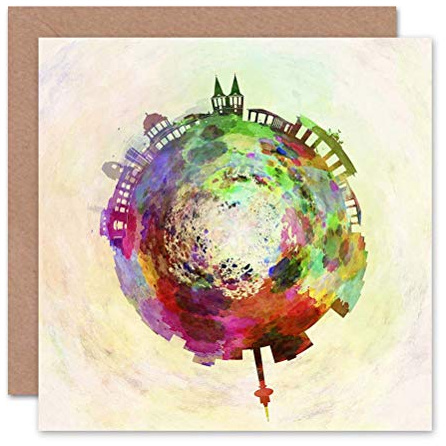 Wee Blue Coo Kleine Welt, Skyline Der Stadt, Berlin, Deutschland Geburtstagskarte
