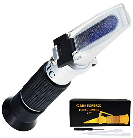 Handheld Wein Alkohol Refraktometer mit ATC Dual Scale Brix 0-40% 0-25% VOL Optische Tester für Traubenwein Winemakers Homebrew Werkzeug
