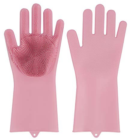 YunJiadodo Magic Silikon-Handschuhe – Waschschrubber, wiederverwendbare Bürste, hitzebeständige Handschuhe, Küchenwerkzeug zum Reinigen, Geschirrspülen, Autowaschen, Haustierhaarpflege