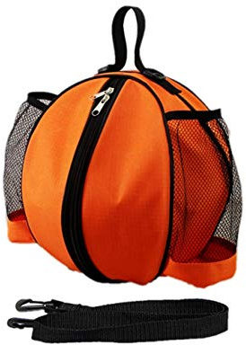 JZK Arancione Borsa a Tracolla Porta Pallone Basket Palla Calcio pallavolo, Sacchetto Sportivo con Due Tasche Rete per Borraccia, Zaino portapalloni Calcio Basket (Arancione)