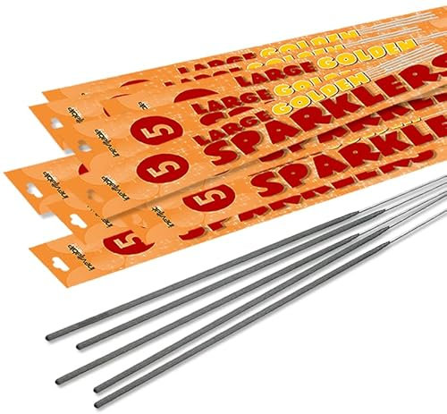 Inevitable Party 100 x 25cm (10) Handheld Large Golden Sparklers (100 Sparklers (20 Packs))