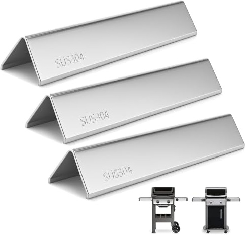 Hisencn 7635 Flavorizer Bars für Weber Spirit 200, 3 Stück, 304 Edelstahl | 304-Edelstahl, 38,9 cm; passend für Weber Spirit E210, S210, E220 und S220 mit Frontbedienung; 3er-Set