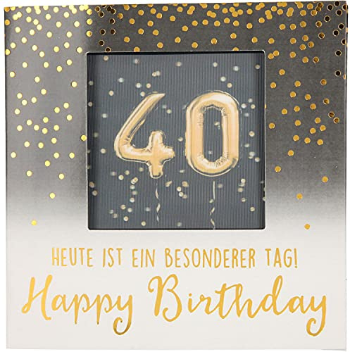 Depesche 11130-004 3D Klapp-Karte mit Musik und Licht, Glückwunsch-Karte zum 40. Geburtstag, ca. 15,5 x 15,5 cm groß, Geburtstags-Karte inkl. passendem Umschlag, innen und außen bedruckt