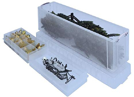 Weihnachts-Set! REALLY USEFUL BOX 77 Liter - 1201 x 270 x 355mm (ideal für Weihnachtsbäume) + Einsatz für Weihnachtskugeln + Einsatz für Lichterketten