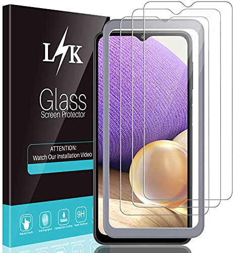 L K LϟK 3 Pezzi Pellicola Vetro Temperato per Samsung Galaxy A32 5G / A12 / M12 6.5 Pollici - 9H Durezza Senza Bolle HD Schermo Protettivo con Facile Kit D'Installazione
