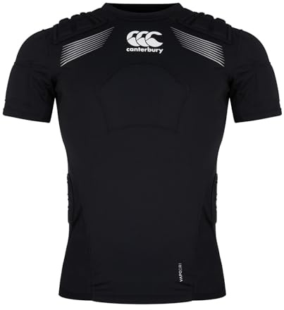 Canterbury Unisex Rugby Elite Protection Vest, Black/Whte/Silver, S