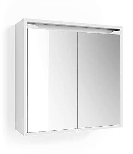Vicco Badspiegelschrank Ruben, Weiß, 60 x 60 cm | zur Aufbewahrung im Bad, kompatibel mit Ruben Collection