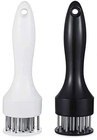 Herramienta de ablandamiento de carne con cuchillas de aguja de acero inoxidable ultra afiladas, paquete de 2 herramientas de ablandamiento de carne para profesión, utensilios de cocina Jacquard para