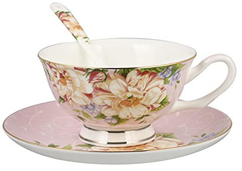 HEMOTON Juego De Tazas Elegantes De Cerámica Taza Para Salsa Diseño Creativo 1 Set Con Cuchara y Platillo